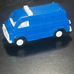RARE Vintage 1970 Tootsie Toy Police Van Blue